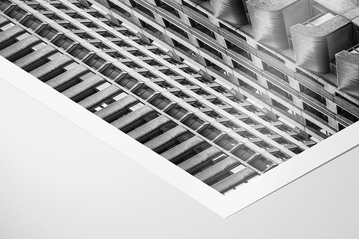 Barbican Estate Brutalist Architecture Black and White Photo Print | London Wall Art