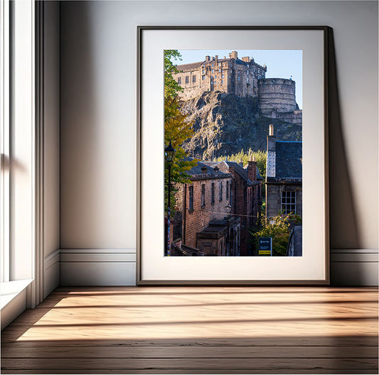 Edinburgh Castle and Vennel Cityscape Photo Print