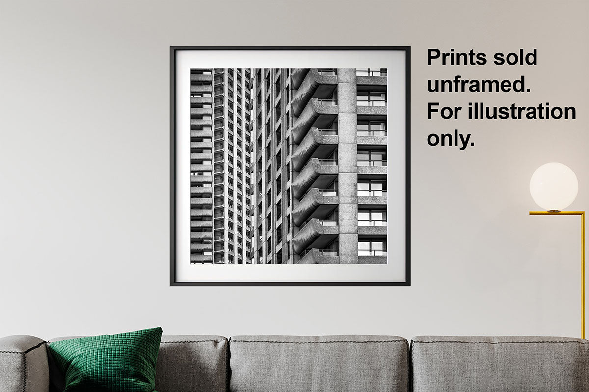 Barbican Estate Brutalist Architecture Black and White Photo Print | London Wall Art