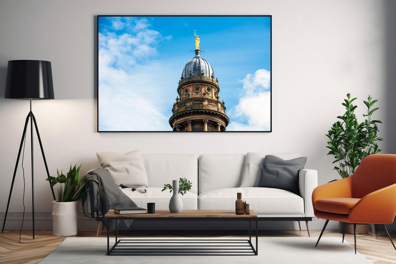 Co-op Glasgow Light and Life building in frame on wall