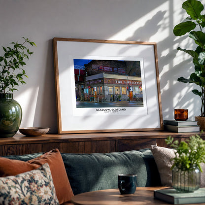 Glasgow Print, The Laurieston Bar, Famous Glasgow Pub at Night, Scotland Wall Art