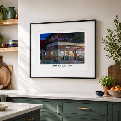 Glasgow Print, The Laurieston Bar, Famous Glasgow Pub at Night, Scotland Wall Art