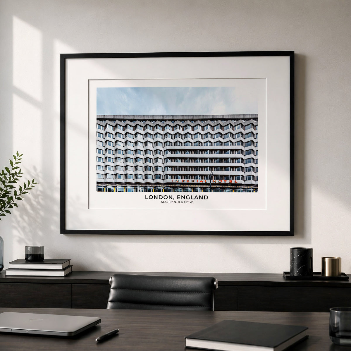 Brutalist Architecture Print, Imperial Hotel London, Geometric Photography
