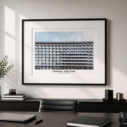 Brutalist Architecture Print, Imperial Hotel London, Geometric Photography