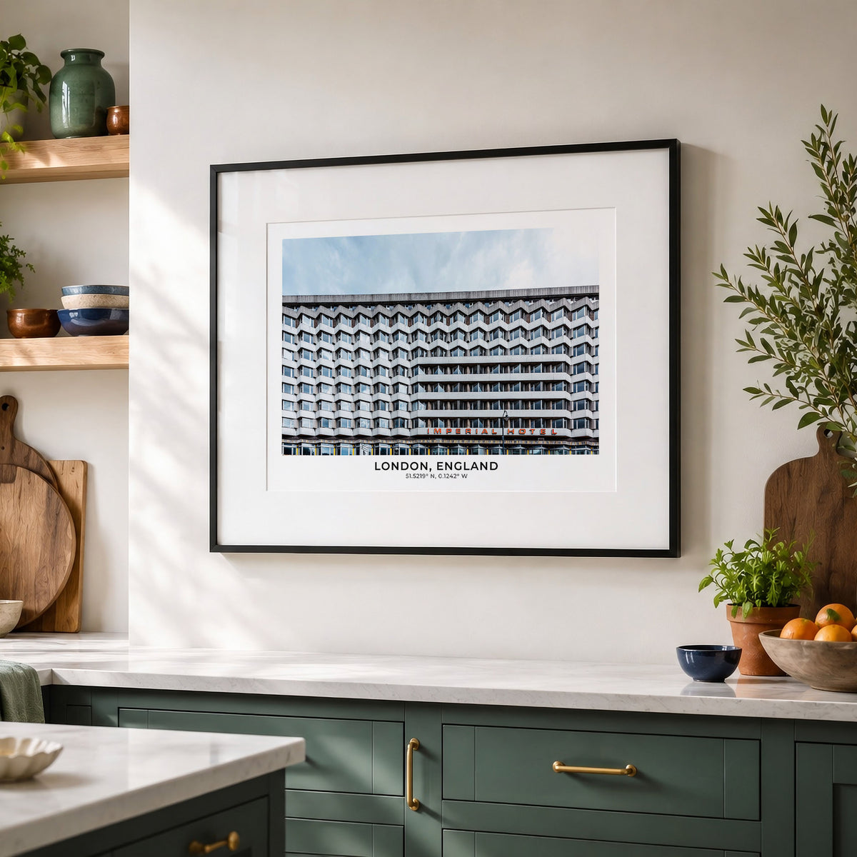 Brutalist Architecture Print, Imperial Hotel London, Geometric Photography