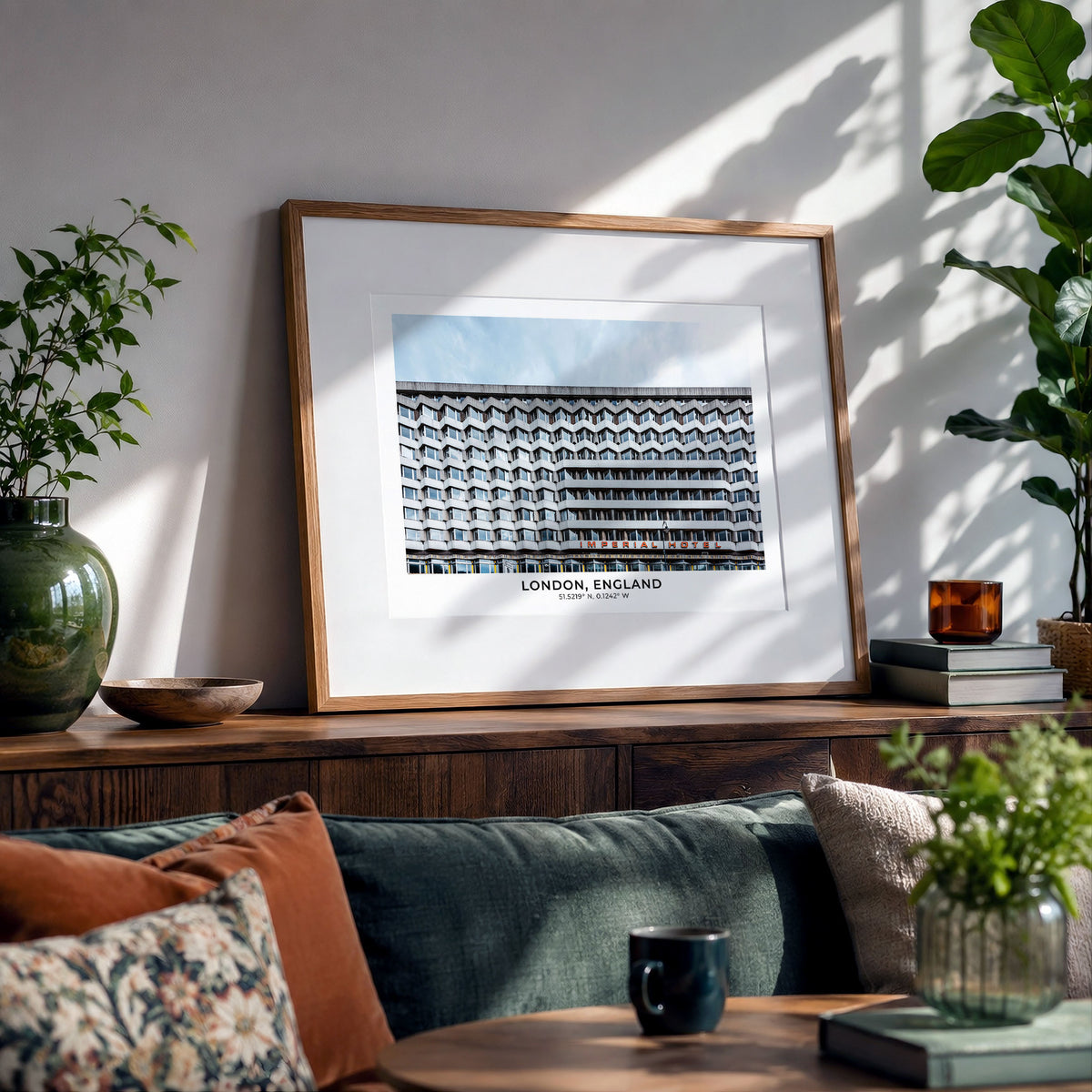 Brutalist Architecture Print, Imperial Hotel London, Geometric Photography