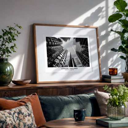 London Architecture Print, Lloyds Building, The Scalpel, Black and White Cityscape