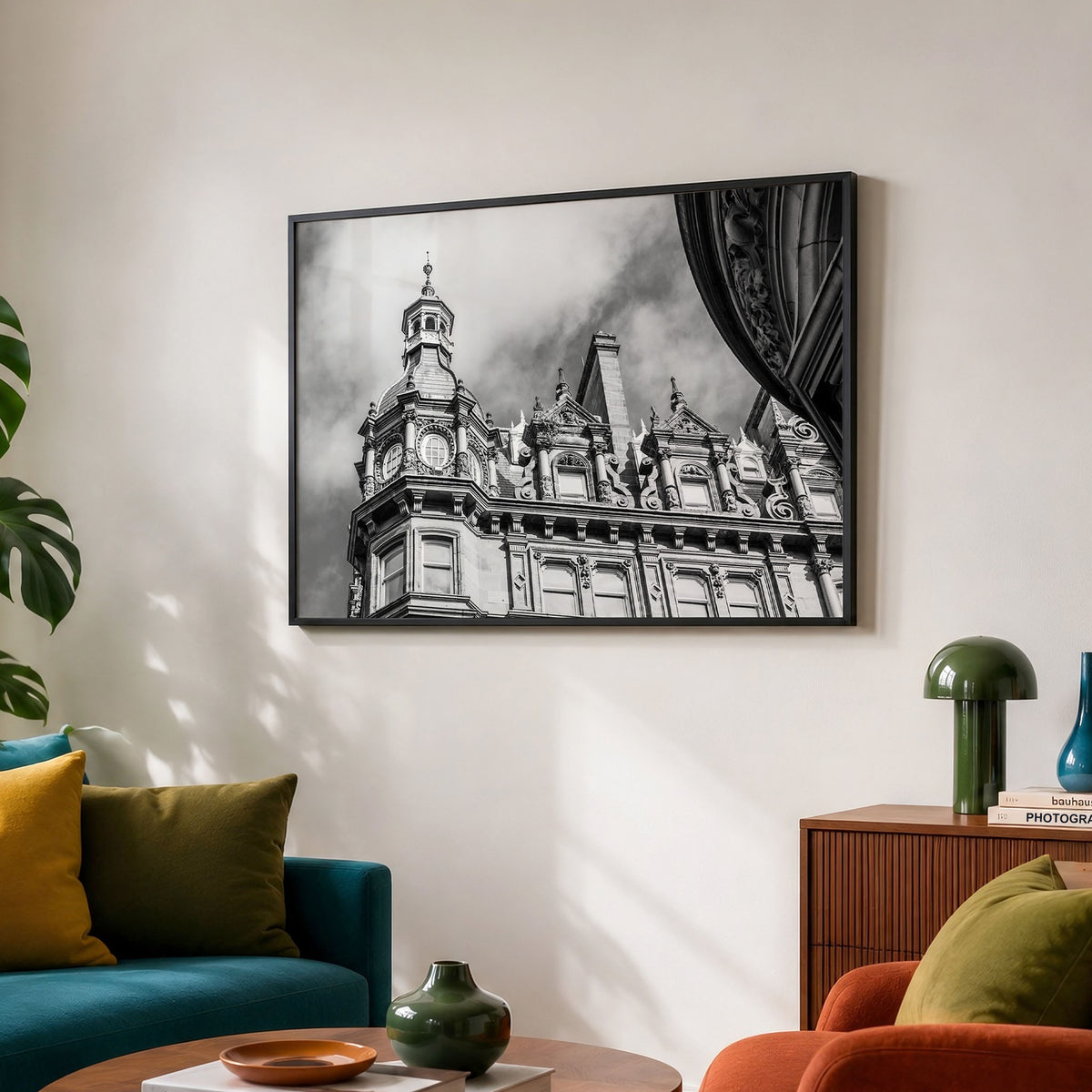 Glasgow Print, 123 St Vincent Street Skyline, Black and White Architecture Photography