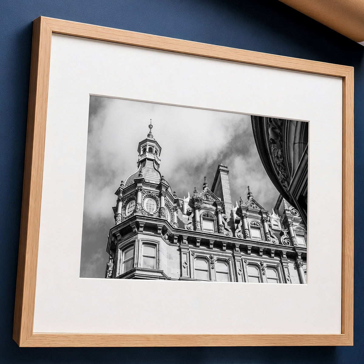 Glasgow Print, 123 St Vincent Street Skyline, Black and White Architecture Photography