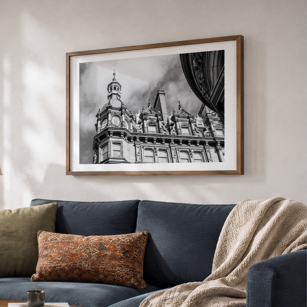 Glasgow Print, 123 St Vincent Street Skyline, Black and White Architecture Photography