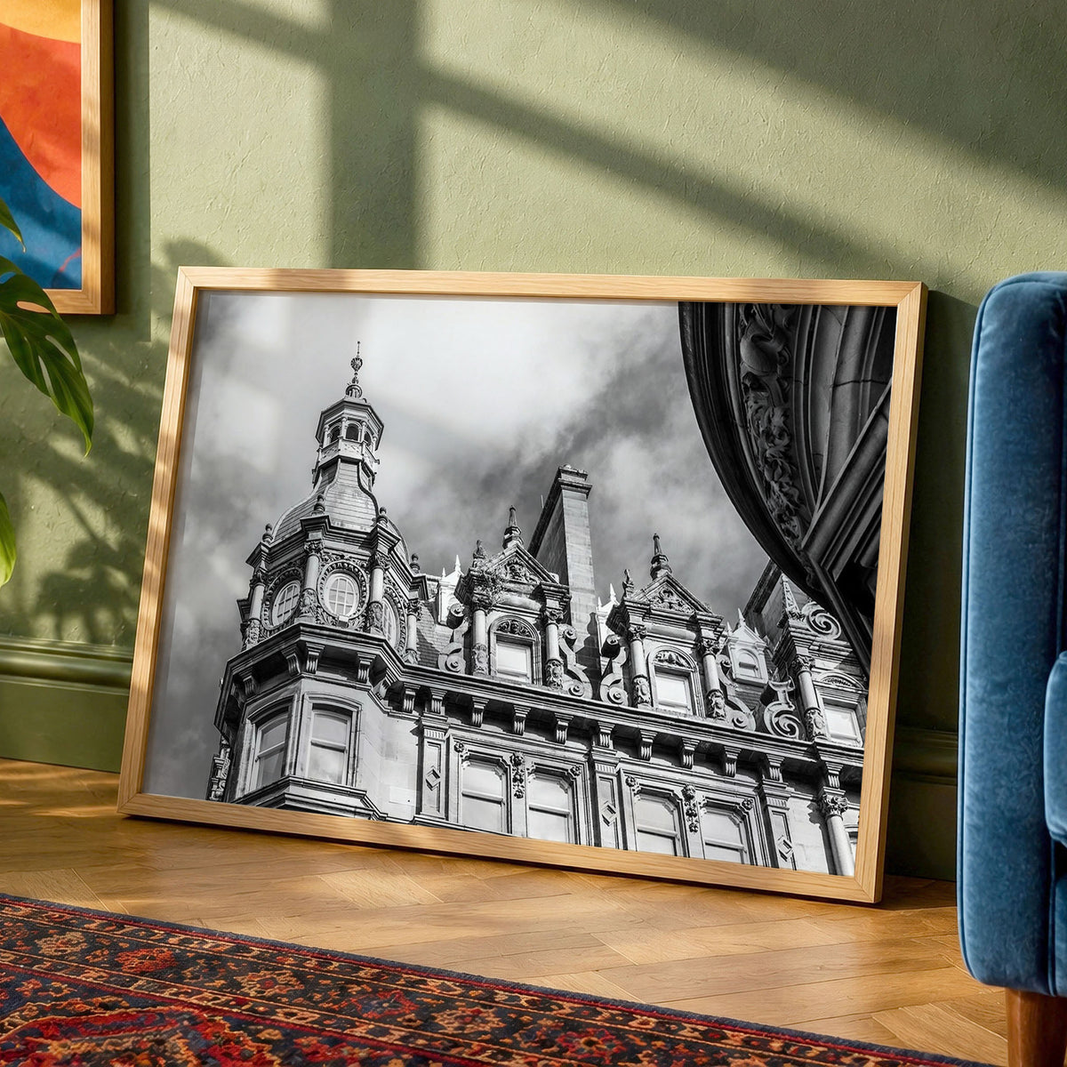 Glasgow Print, 123 St Vincent Street Skyline, Black and White Architecture Photography