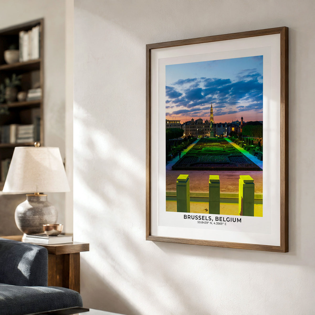 Brussels Print, Belgium Travel Photography, Mont des Arts, Kunstberg, Colourful Sunset Vertical Wall Art