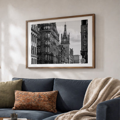 Glasgow Black & White Print | Central Station | Hope Street