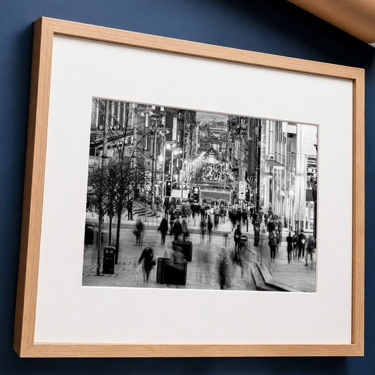Glasgow Buchanan Street Black and White Print
