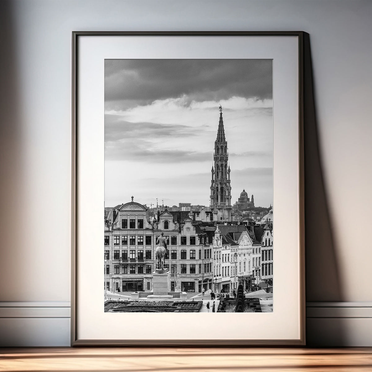 Brussels Black and White Print | Vertical Cityscape