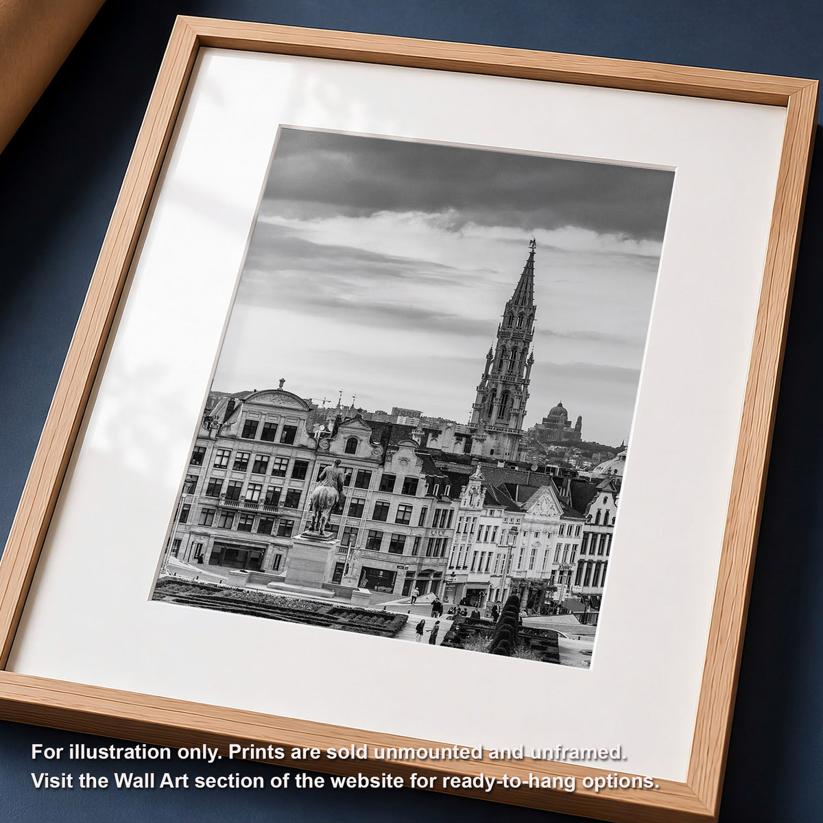 Brussels Black and White Print | Vertical Cityscape