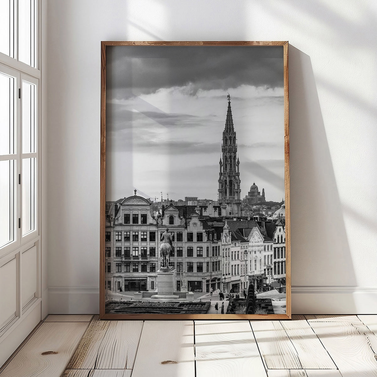 Brussels Black and White Print | Vertical Cityscape