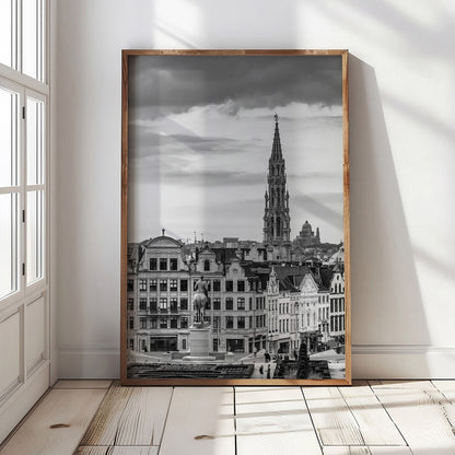 Brussels Black and White Print | Vertical Cityscape