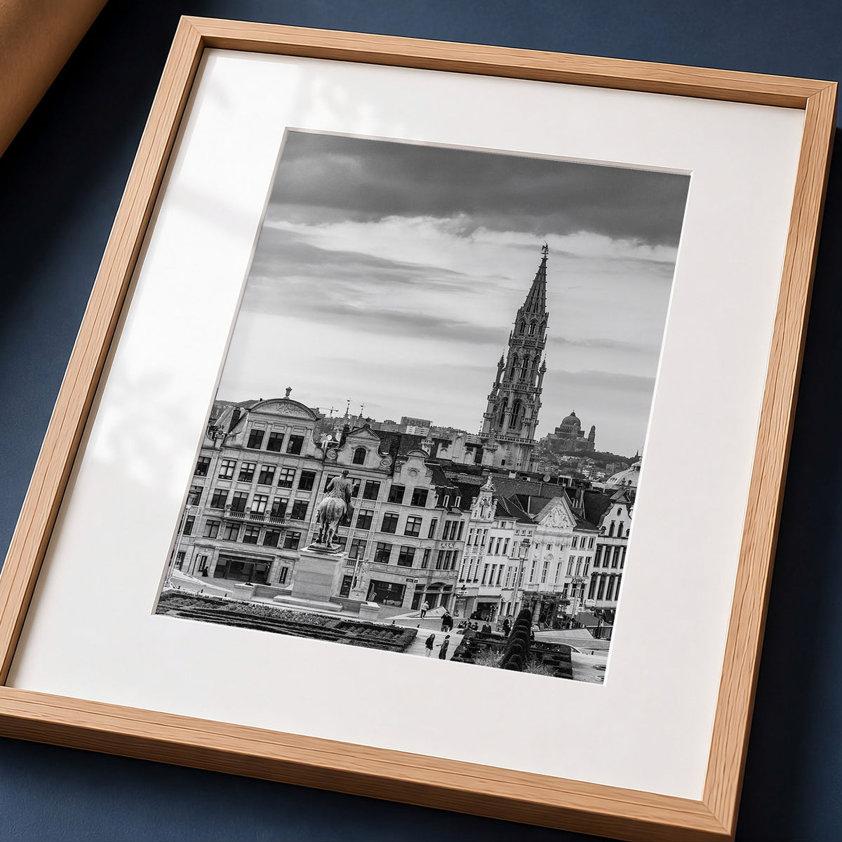 Brussels Black and White Print | Vertical Cityscape
