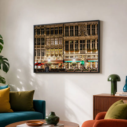 Brussels Grand Place Print, City Night Photography