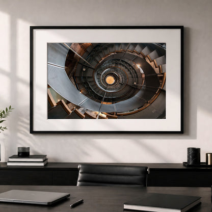 Glasgow Unframed Print | Lighthouse Spiral Staircase