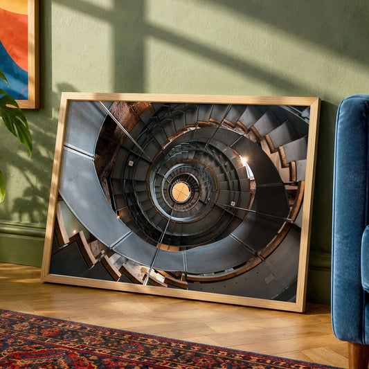 Glasgow Unframed Print | Lighthouse Spiral Staircase