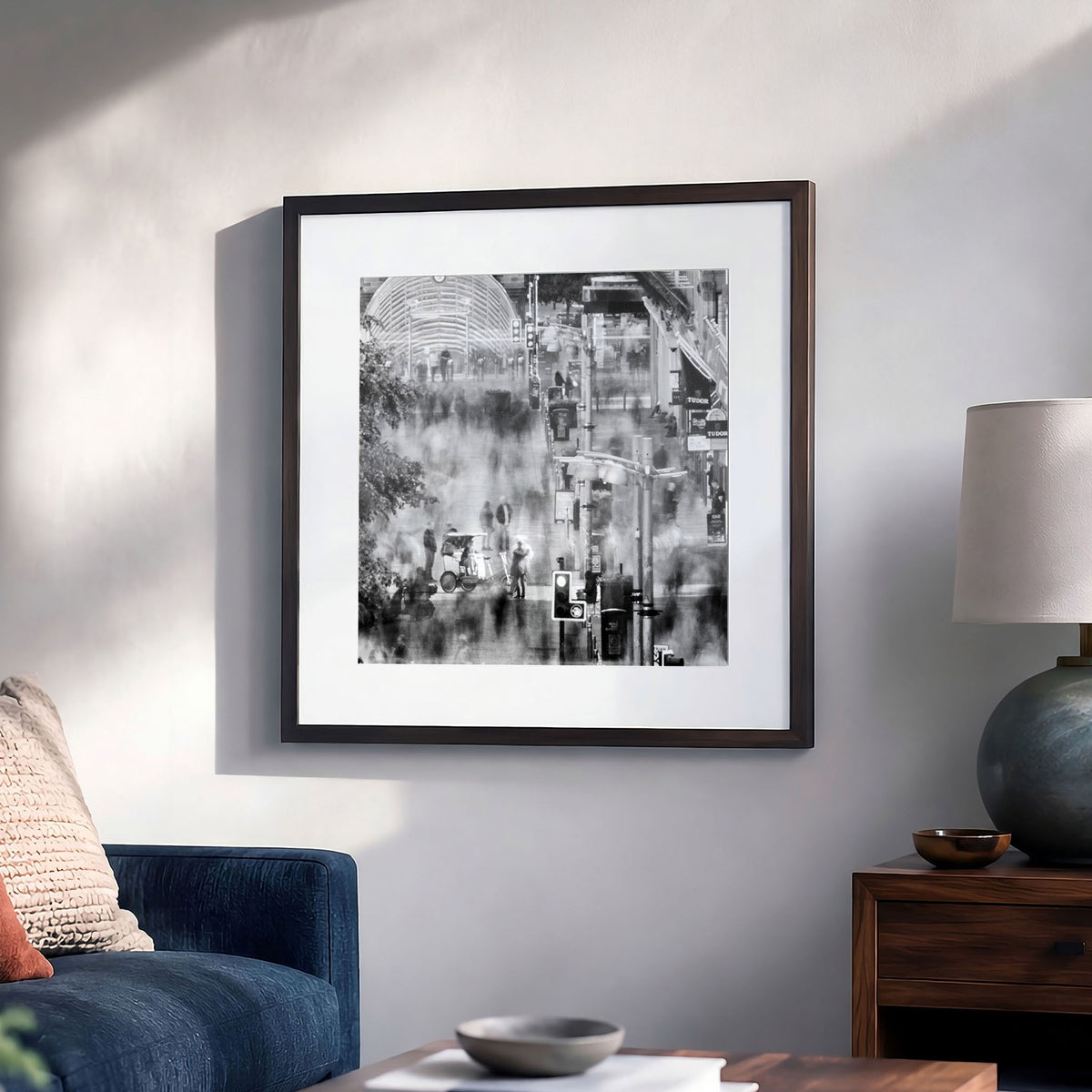 Glasgow Buchanan Street | Square Black and White Long Exposure Print (1)