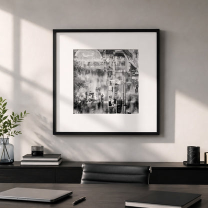 Glasgow Buchanan Street | Square Black and White Long Exposure Print (1)