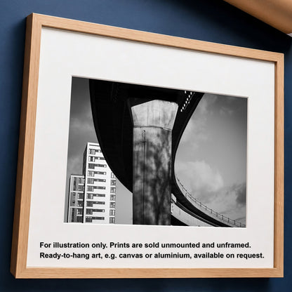 Glasgow Black And White Print | M8 Flyover | Concrete Architecture