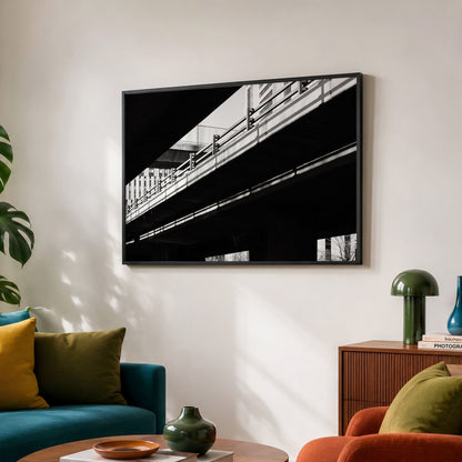 Glasgow Monochrome Print | Anderston Motorway Light & Shadow