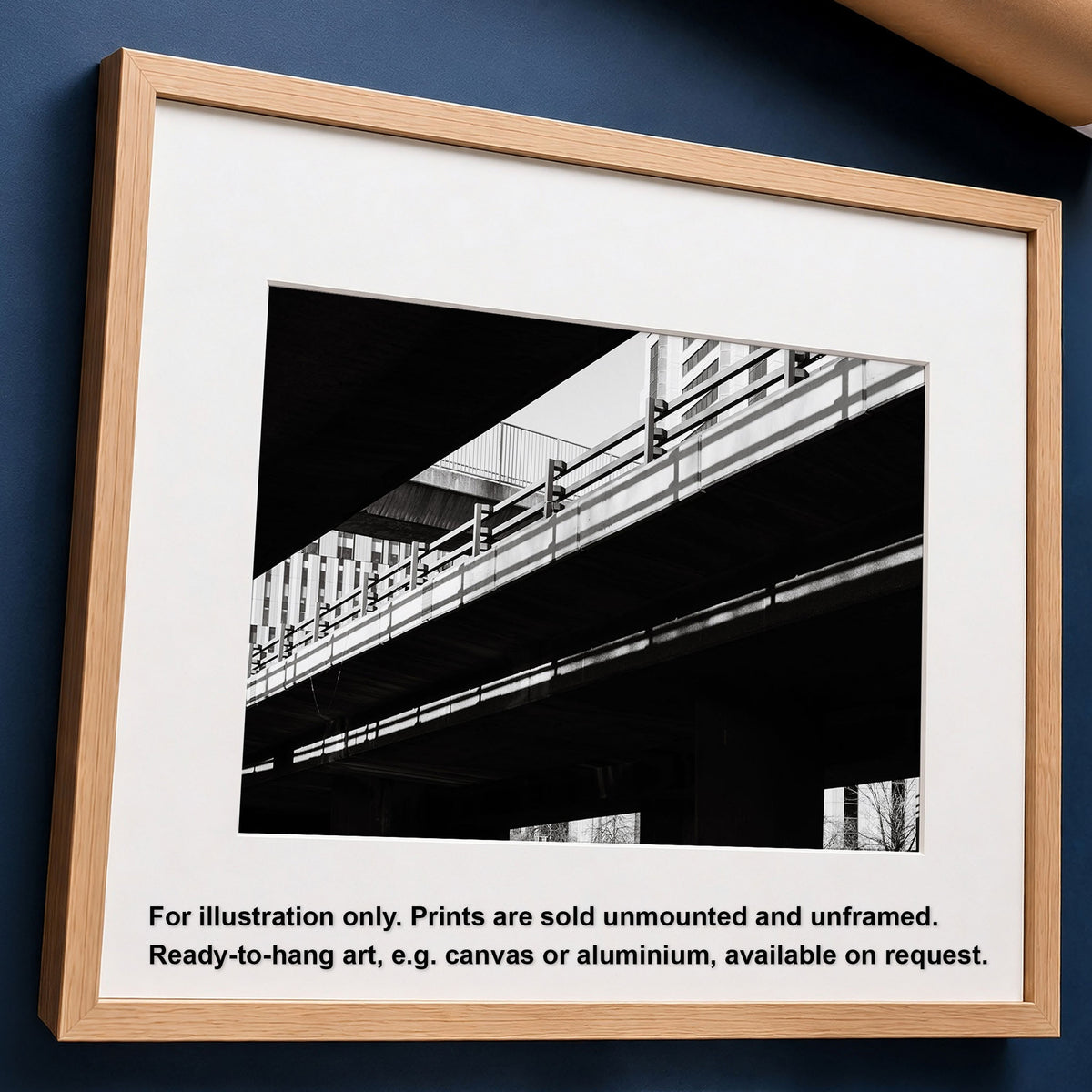 Glasgow Monochrome Print | Anderston Motorway Light & Shadow