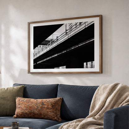 Glasgow Monochrome Print | Anderston Motorway Light & Shadow