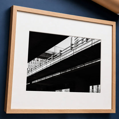 Glasgow Monochrome Print | Anderston Motorway Light & Shadow