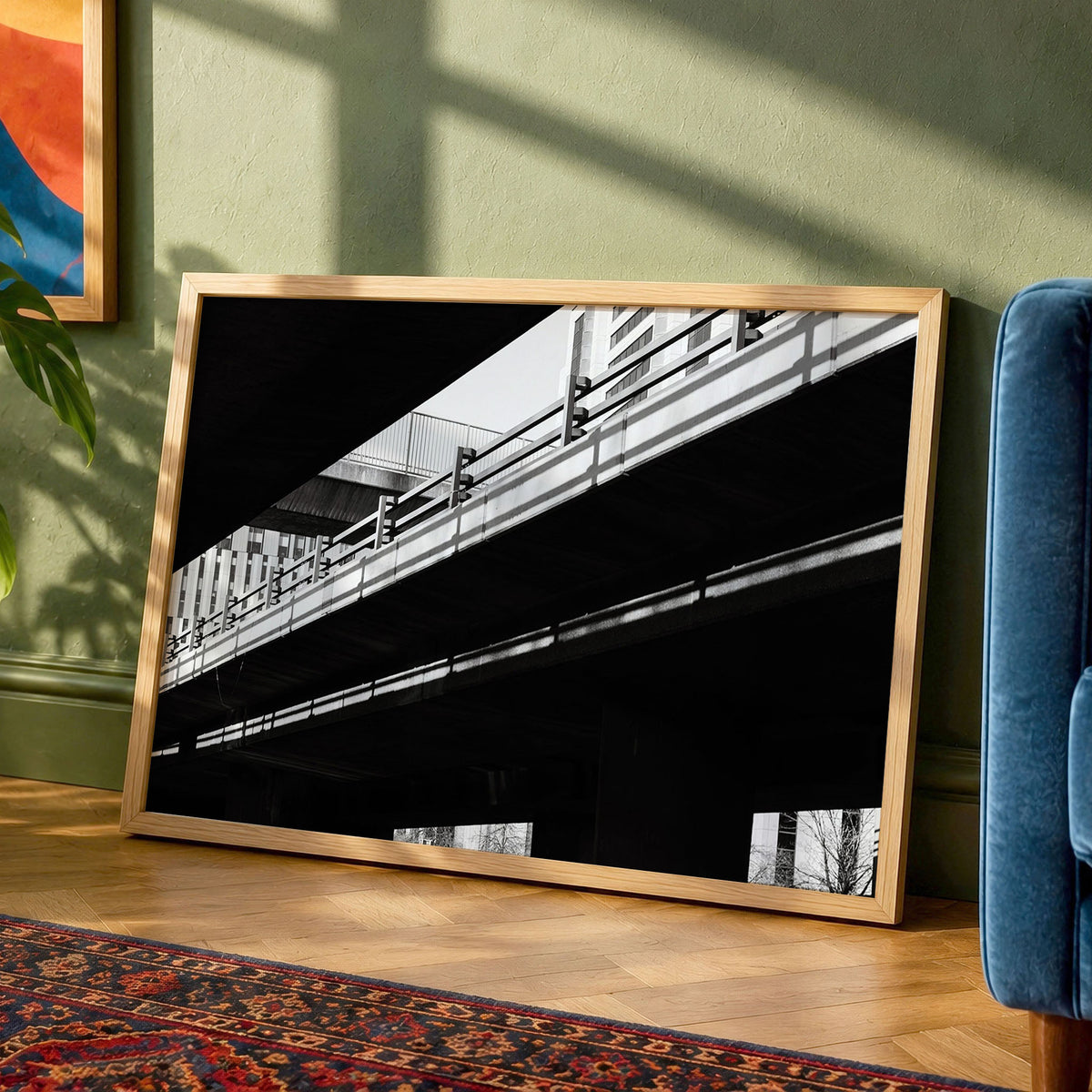 Glasgow Monochrome Print | Anderston Motorway Light & Shadow