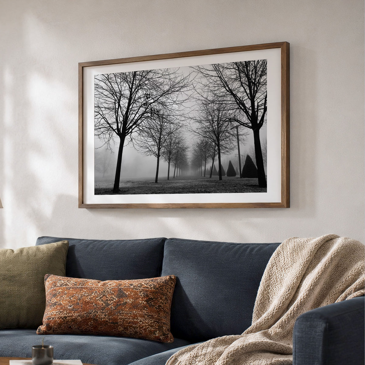 Foggy Trees Monochrome Print | Glasgow Green Landscape