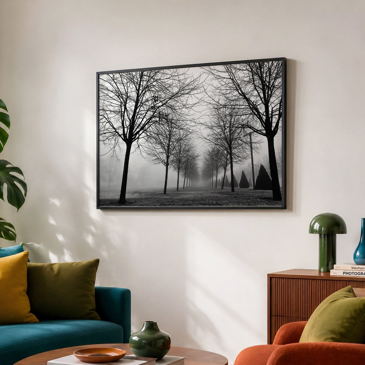 Foggy Trees Monochrome Print | Glasgow Green Landscape