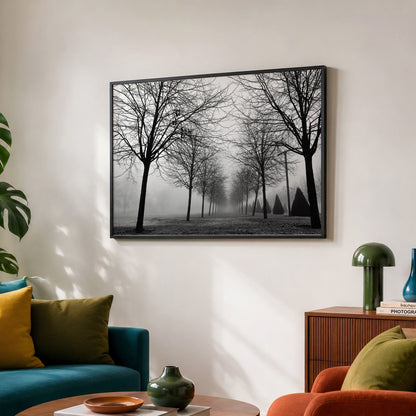 Foggy Trees Monochrome Print | Glasgow Green Landscape