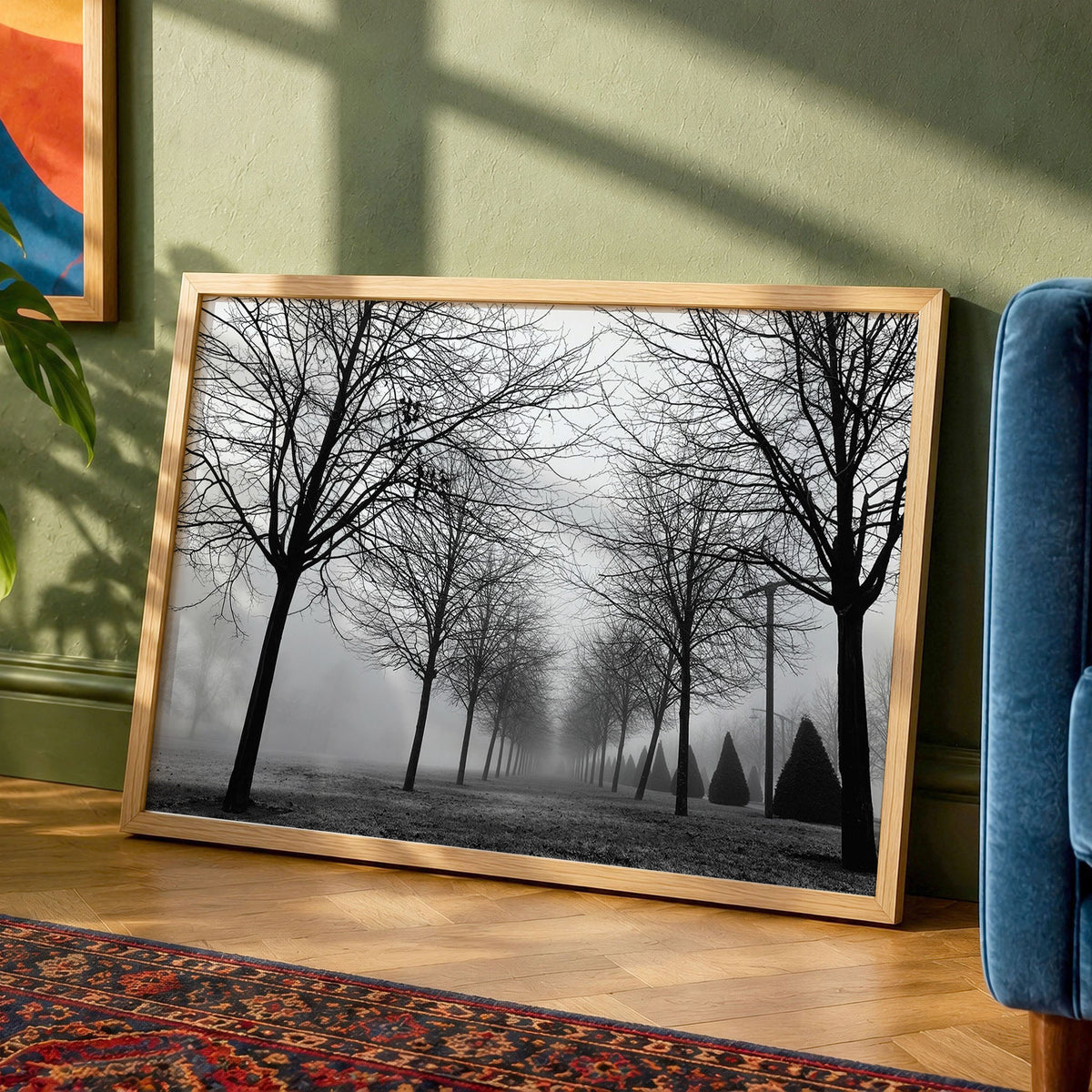 Foggy Trees Monochrome Print | Glasgow Green Landscape