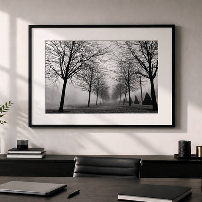 Foggy Trees Monochrome Print | Glasgow Green Landscape
