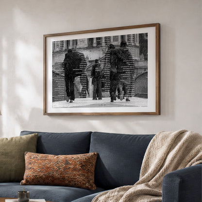 St Paul's and Millennium Bridge Print | Monochrome London Cityscape