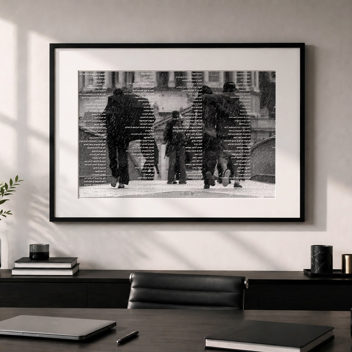 St Paul's and Millennium Bridge Print | Monochrome London Cityscape
