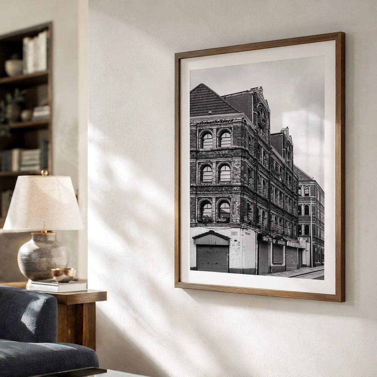 Glasgow Barras Pipe Factory Print | Black and White