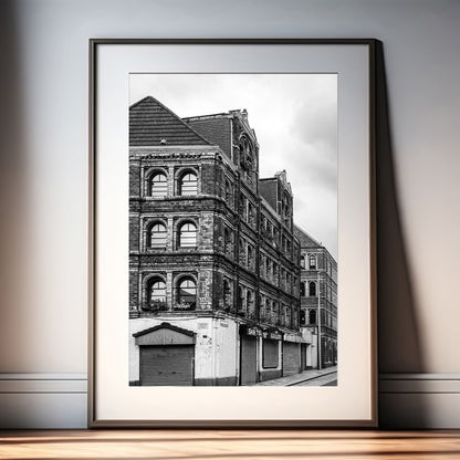 Glasgow Barras Pipe Factory Print | Black and White