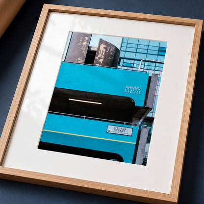 Blue Geometric Architecture Print | Glasgow George Street Car Park