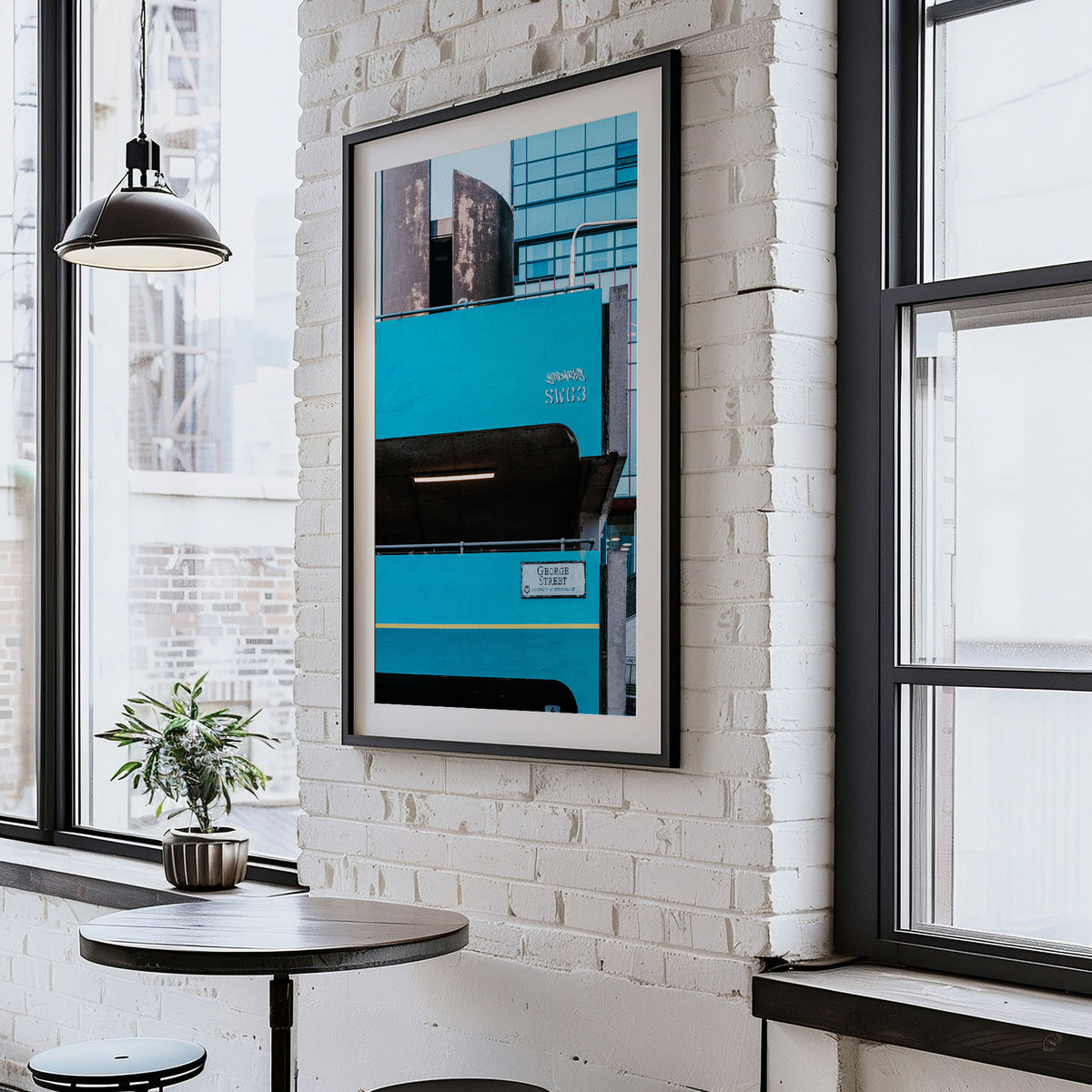 Blue Geometric Architecture Print | Glasgow George Street Car Park