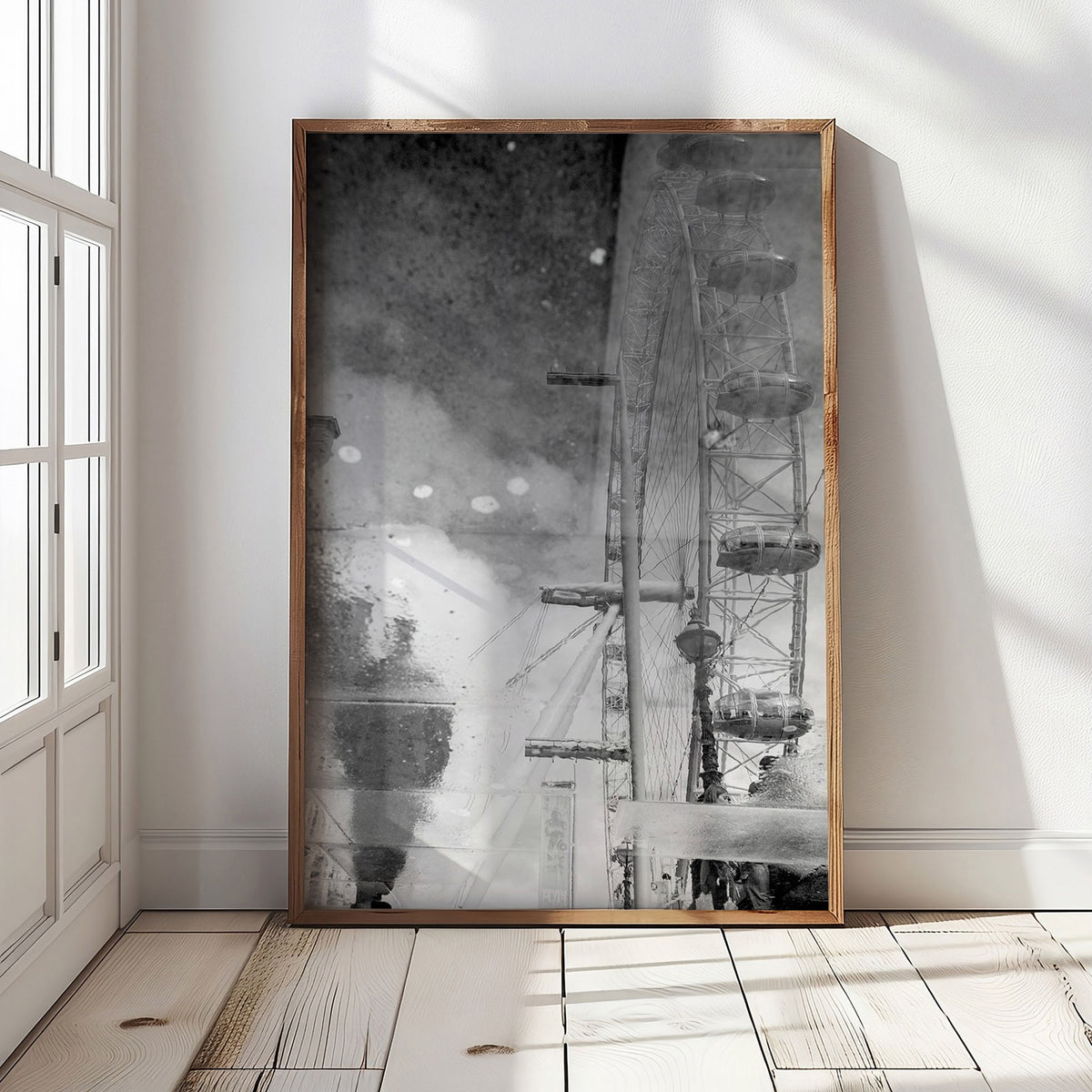London Eye Reflection Print | Millennium Wheel Monochrome
