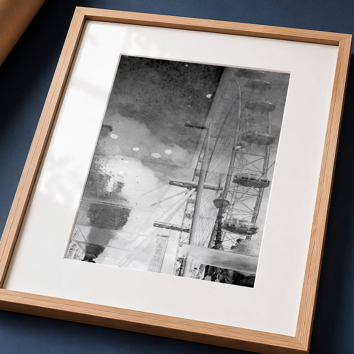 London Eye Reflection Print | Millennium Wheel Monochrome