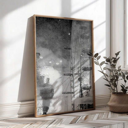 London Eye Reflection Print | Millennium Wheel Monochrome