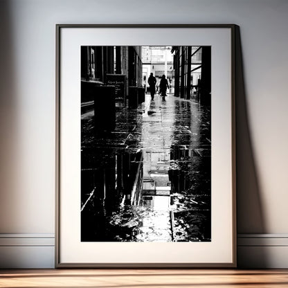 Glasgow Mitchell Lane Reflection Print | Black and White Street Photography