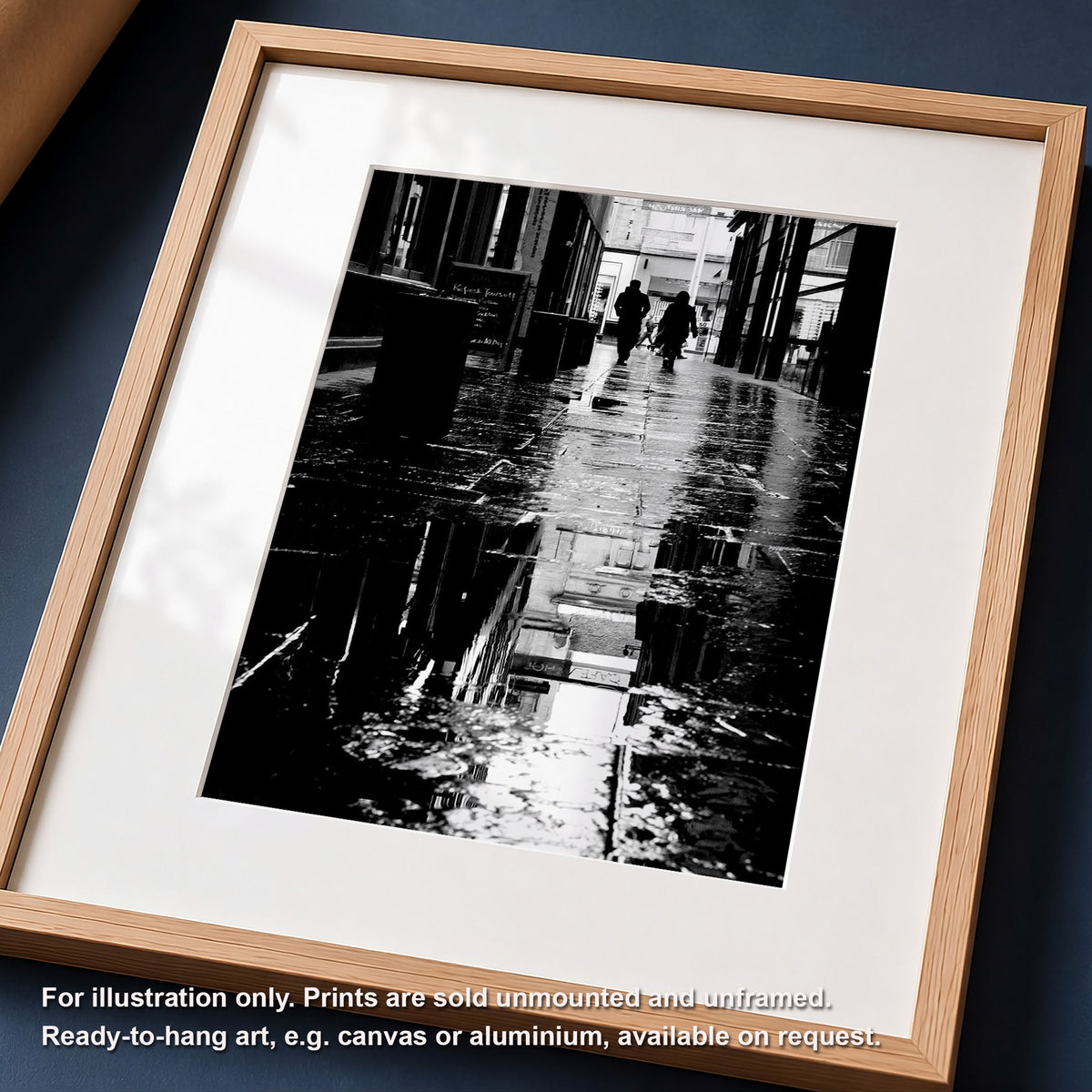 Glasgow Mitchell Lane Reflection Print | Black and White Street Photography
